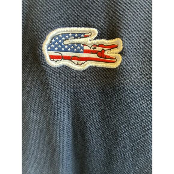 Lacoste Polo Shirt American Flag Logo Mens 4XL European 9, USA Alligator RARE !! - Picture 9 of 14